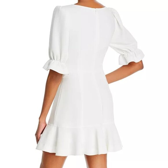Cinq a Sept Riley Ruffled Mini Dress in White Size 14 - Picture 2 of 5